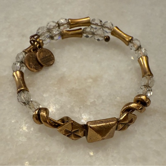 Alex and Ani Jewelry - Alex and Ani Gold and White Geometric Bracelet